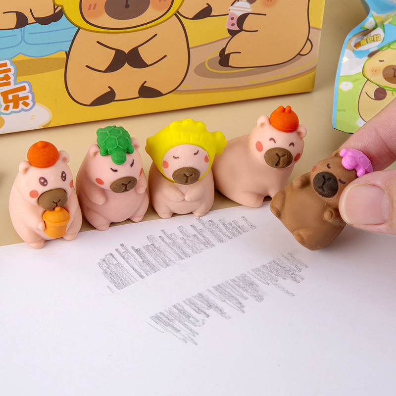 

32Pcs/Box Cartoon Capybara Blind Bag Eraser Stationery Capybara Action Figure Model Doll Toy For Children's Gifts