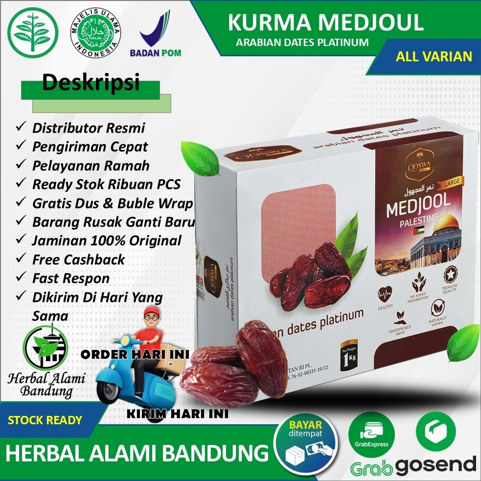 

Kurma MEDJOOL Palestine Jumbo Kualitas Premium Terbukti Nikmat Lezat Manis & Empuk