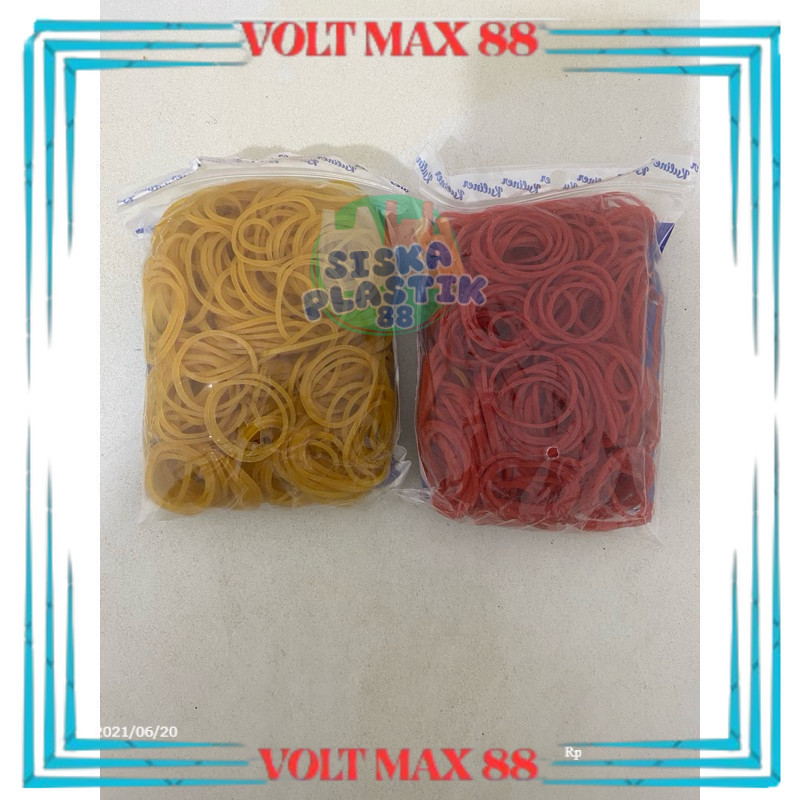

Karet Gelang 16mm / Karet Serba Guna Kuning Dan Merah 80 Gram