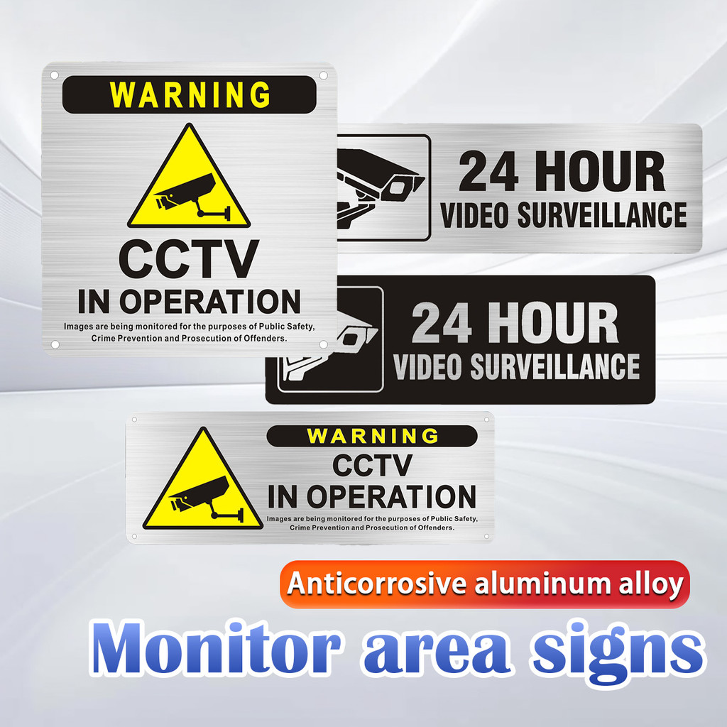 

Sticker Area Ini di Awasi cctv 24 Jam stiker himbauan pengawasan cctv Logam Anti Air Hiasan dinding Sign