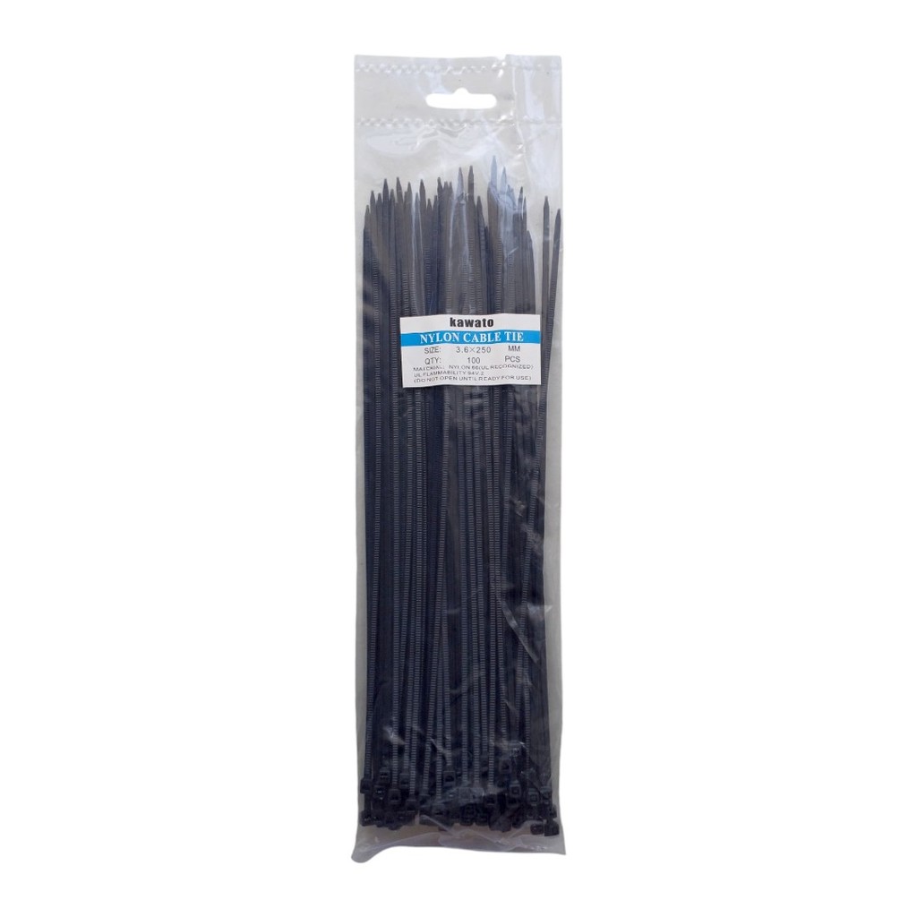 

Kabel Ties 25cm Hitam Cable Tie 25 cm 1 Pack Isi 100 Pcs Tali Plintir Serut Makanan Panjang Besar
