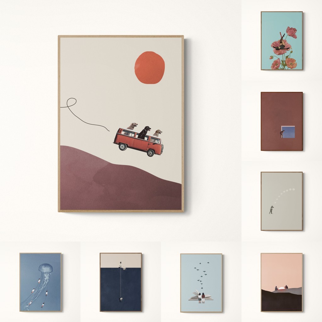 

Vintage Abstract Creative Poster Curiosity Funny Whimsy Canvas Prints Premium Collage Wall Art Dorm Living Room Home Decoration