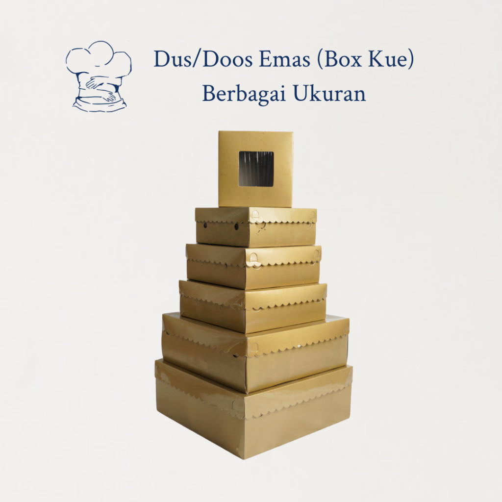 

Dus Emas/Doos Emas/Box kue/Box Emas Kotak Berbagai Ukuran (isi 10 pcs)