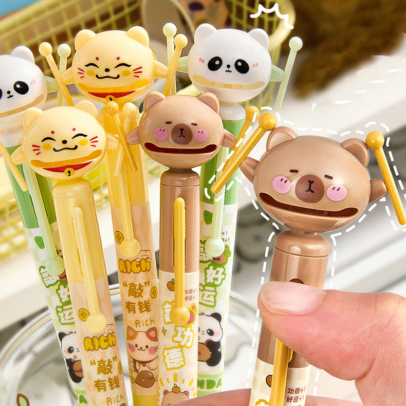 

-AWC- PULPEN GEL MEKANIK ERASABLE BISA DIHAPUS MOTIF KARTUN DRUMMER PANDA KUCING KAWAII BISA BUNYI