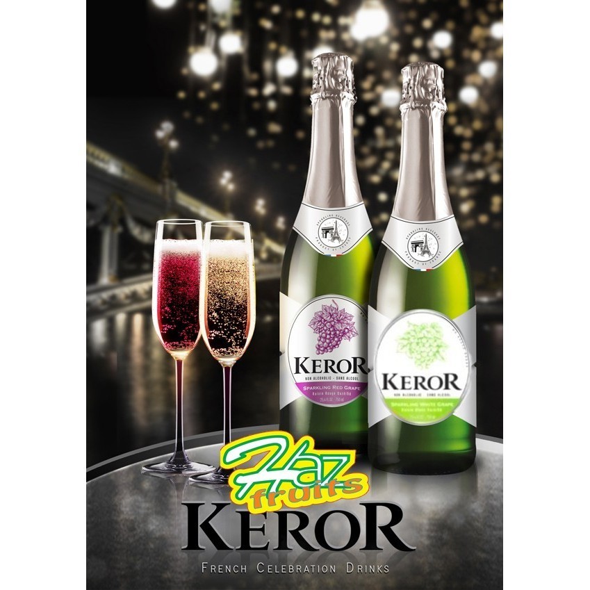 

Keror Grape Juice Sparkling 750 Ml ada 3 varian rasa buah