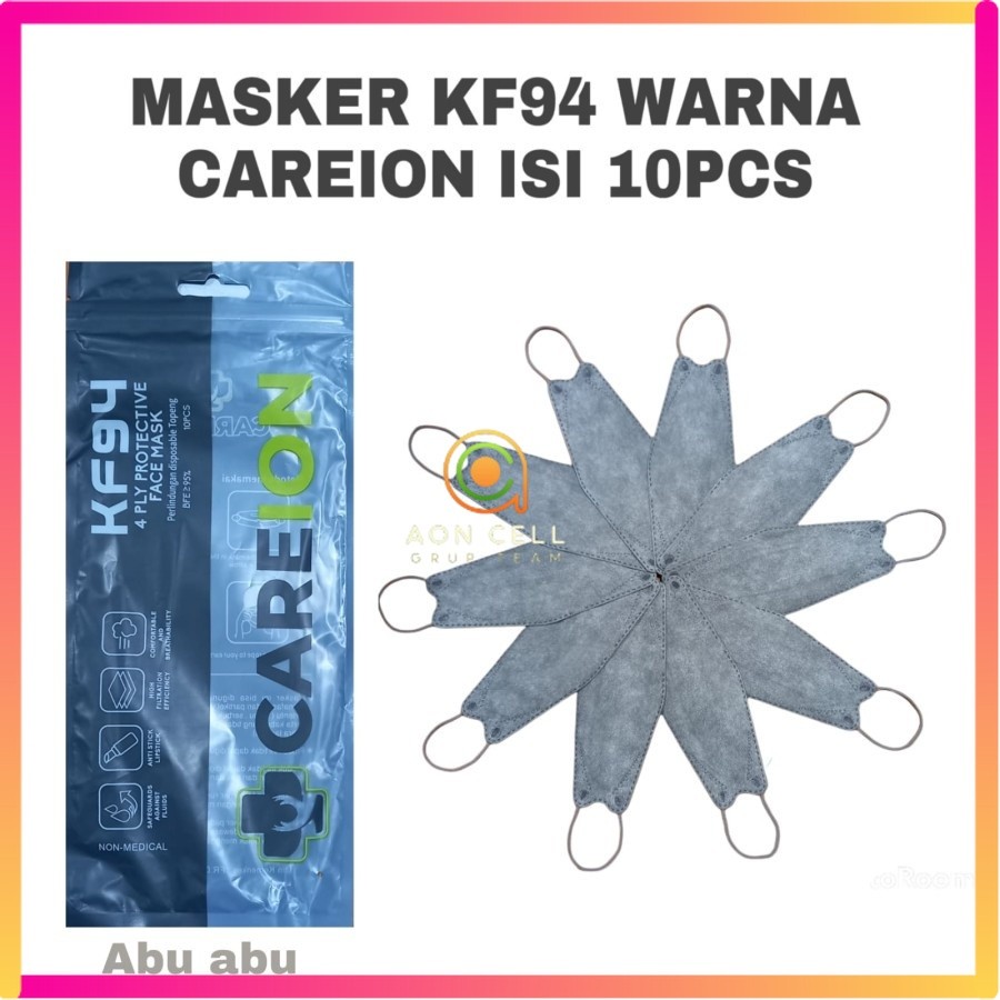 MASKER KF94 DEWASA CAREION ISI 10 PCS KOREA KF 94 PREMIUM FACE MASK