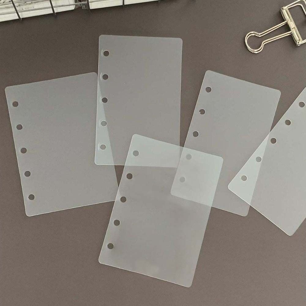 

10pcs Transparent Loose-Leaf Notebook Refill Paper M5 A8 Clear Spiral Binder Divider Page Separator 5-hole PP