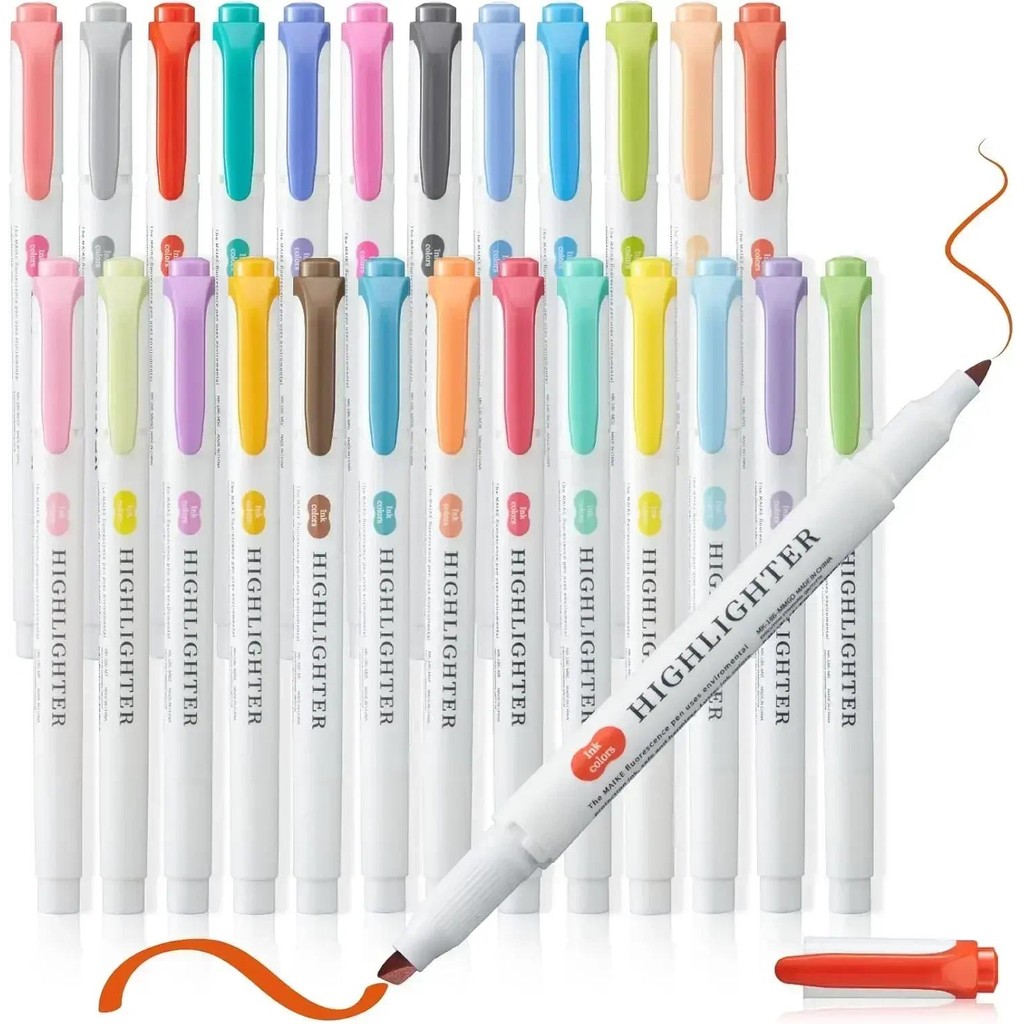 

Highlighters, Pastel Highlighter Assorted Colors Markers Dual Tip Real Mild Highlighter Markers