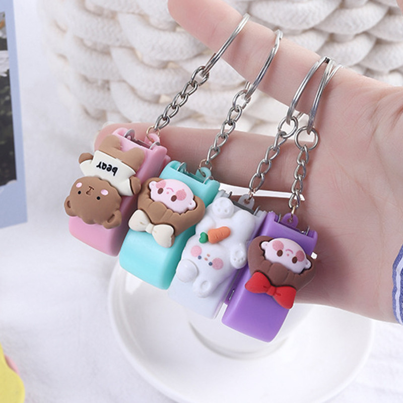

Cute Cartoon Mini Stapler Key Chain Macaron Color Student Creative Stapler Convenient Key Ring Pent