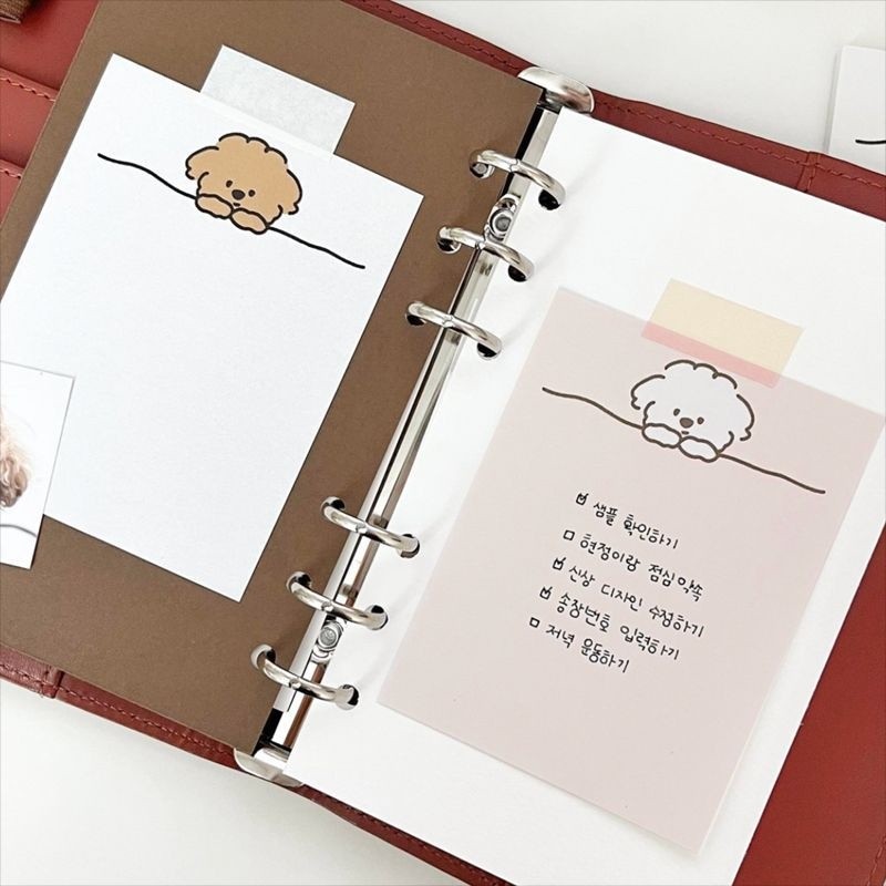 

​ Cartoon Curly Puppy Cute Memo Pad Simple Style Decorative Note Girl Mini Notepad Message Paper School Stationery 50 Sheets