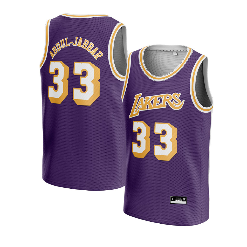 [ORIGINAL] Jersey  Abdul-Jabbar LA Lakers  #33 UNGU -  Swingman Bola Basket Baju Kaos T-Shirt Tshirt