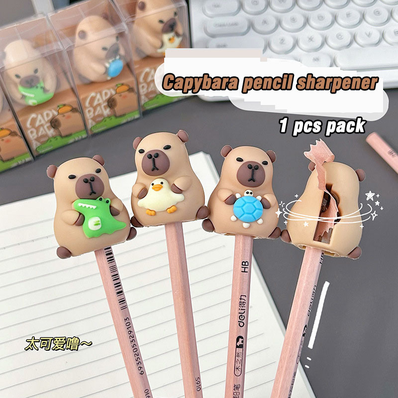 

Pencil Sharpener 1PcsCapybara Creative Kawaii Stationery Office School Supplies Korean Stationery School Acsesories Pencil Cases