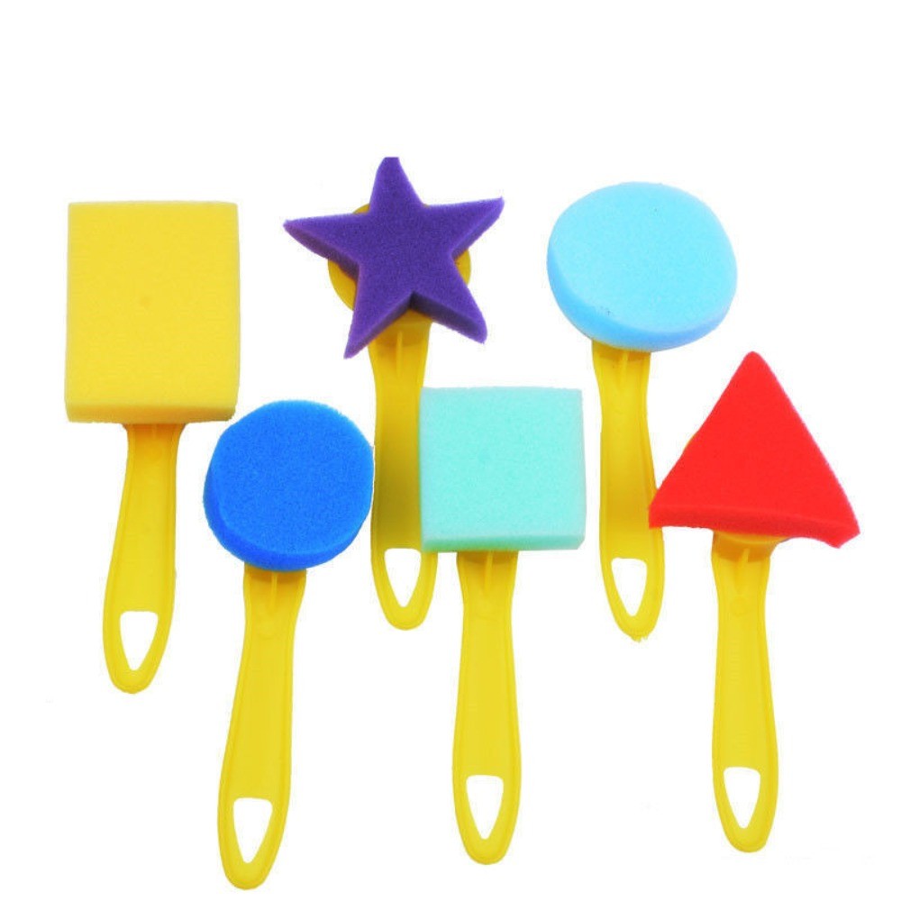 

Drawing Toys Broom Shaped Seal Sponge Brush Children DIY Graffiti Sponge Brush Set Art Brush Enlightenment Puzzle Gift