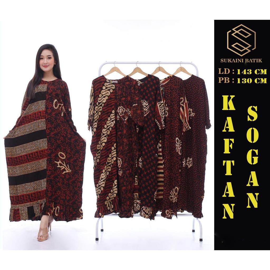 NANTARSHOP sukaini batik cap kaftan sogan daster kelelawar daster lowo jumbo
