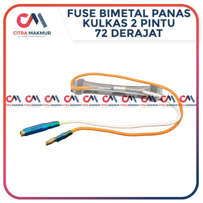 (FS) Bimetal Defrost Fuse Panas 72 derajat Kulkas 2 pintu Polytron 2 kabel