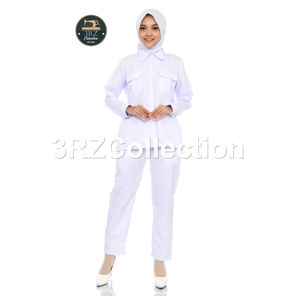 Setelan Seragam Pns Putih Wanita Baju Dinas Putih Pdh Wanita Baju Putih PNS Wanita Setelan Rok Putih