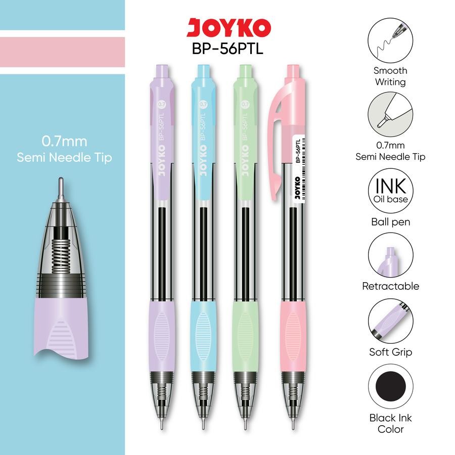 

Pulpen SOFT GRIP JOYKO BP-56PTL Tip 0.7 mm Satuan JOYKO Ball Pen Pena PASTEL