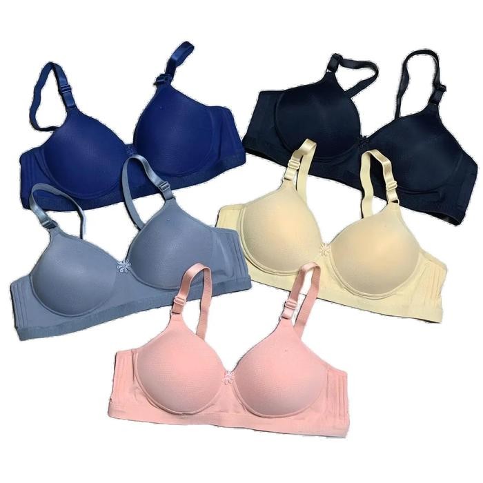 (PAKET HEMAT 5 PCS) BRA PORI 005 KAIT 3 BUSA TIPIS TANPA KAWAT 36-42 36 38 40 42 nyaman pori promo m