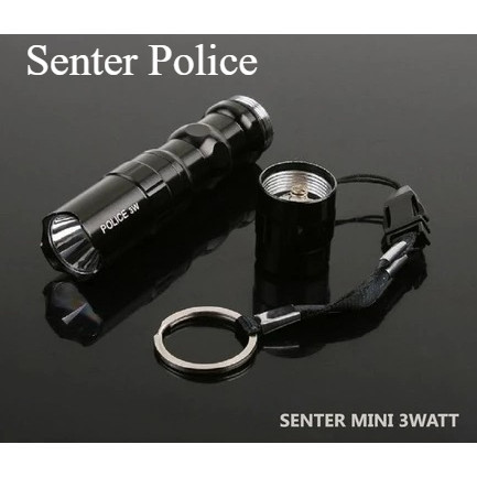 Senter Police Polisi 3 W/ Senter Emergency Led Super Terang Police / Senter Mini Polisi