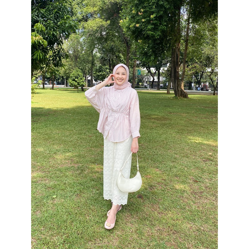WADAindashopStripe Shirt / Blouse Garis / Blouse Salur / Kemeja Wanita Motif Garis