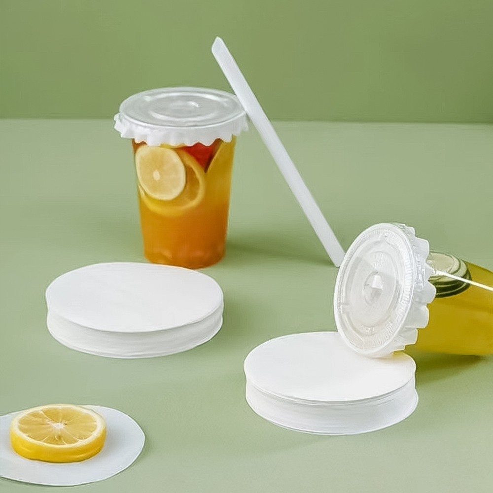 Kertas anti bocor bulat gelas cup kopi take away kertas tutup gelas