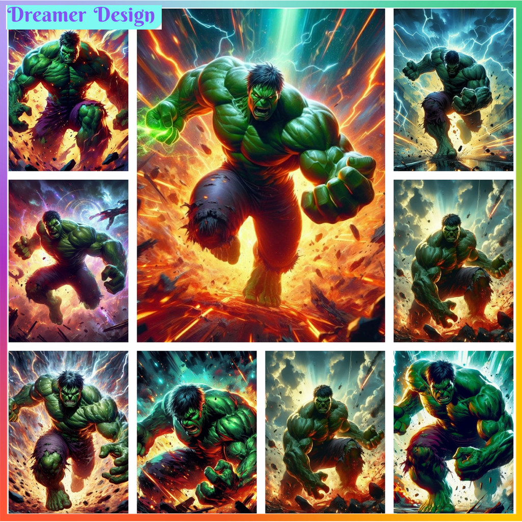 

Hulk Marvel Cross Stitch Kit Diamond Painting 5D DIY Art Drawing Pictures Mosaic Embroidery Wall Decoration Kids Gift Canvas