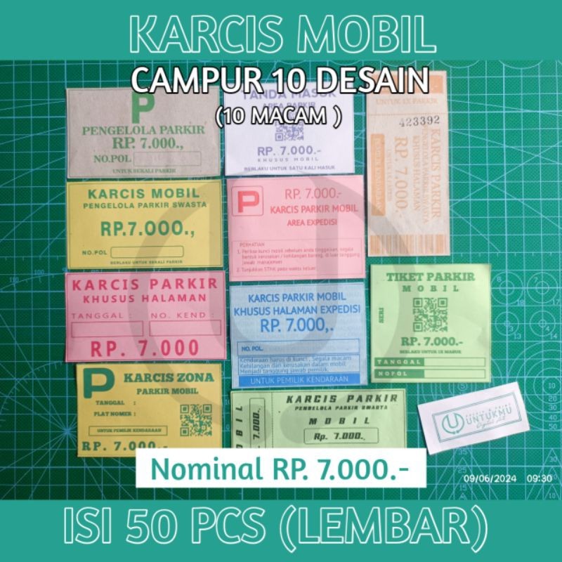 

Karcis parkir Mobil Campur 10 Desain