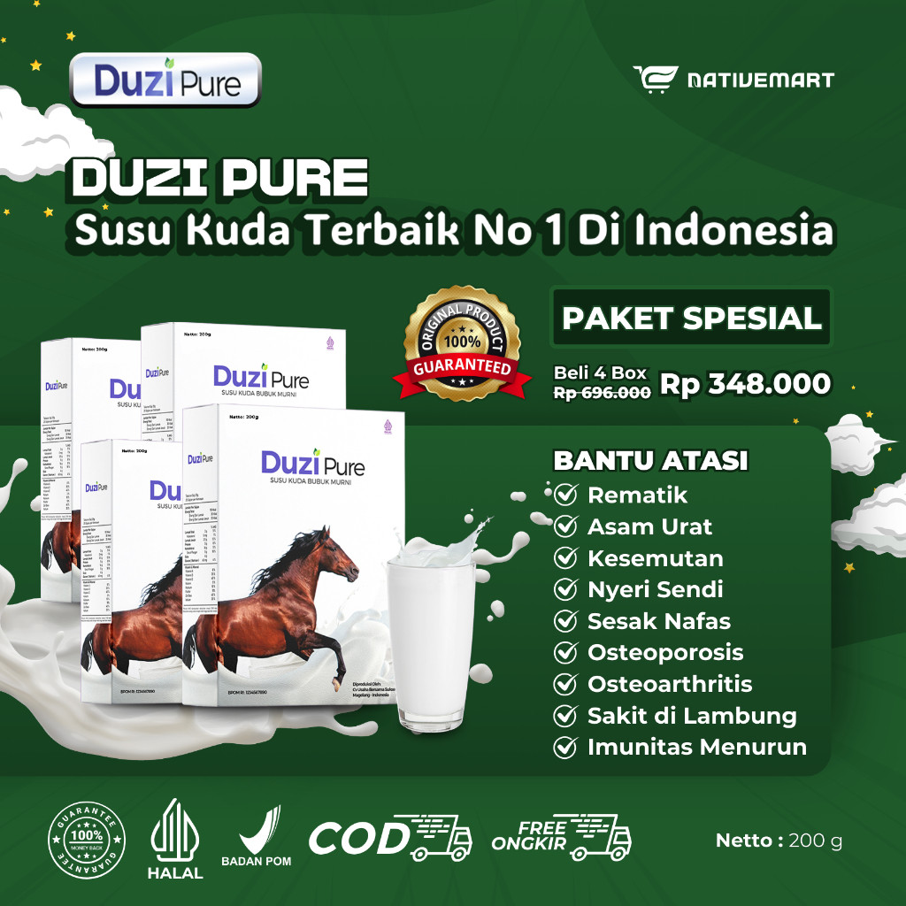 

Susu Kuda Lombok Untuk Nyeri Punggung Dan Pegal Linu Duzi Pure Susu Kuda Lombok Paket 4 Box