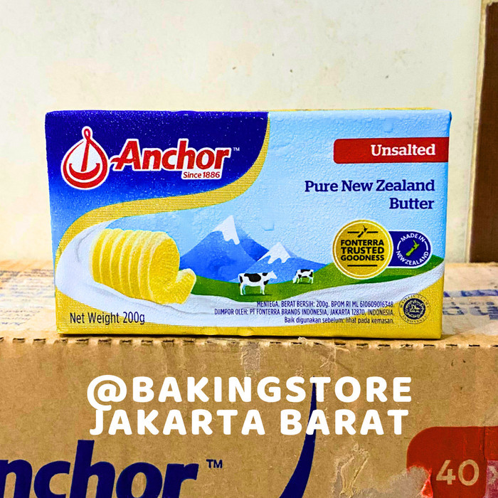 

[[PROMO]] Anchor Unsalted Butter 200gr | Pure New Zealand | Mentega Tawar
