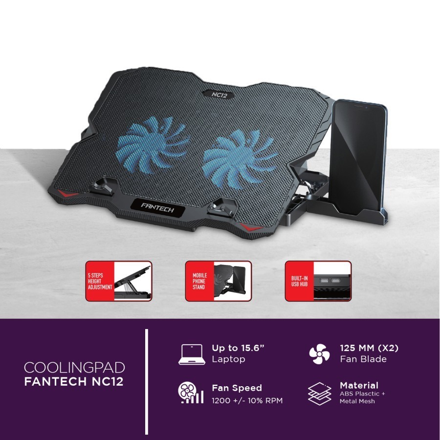 FANTECH NOTEBOOK COOLER RGB NC12