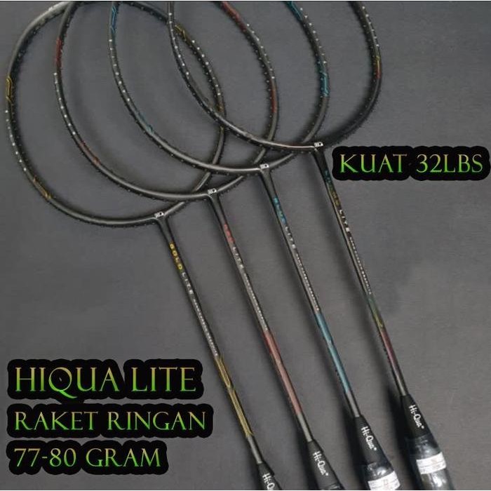 Raket Badminton HIQUA HI-QUA LITE GOLD/CHAMO/BLUE/RED LITE RINGAN 5U - Blue Lite, Raket + Grip