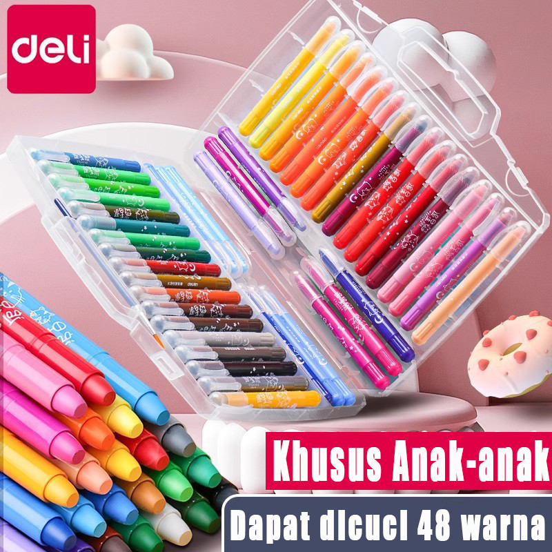 

Grasp Crayon Set 48 Warna Mata Sedang Silky Crayon Water Soluble Crayons Krayon Licin Grasp