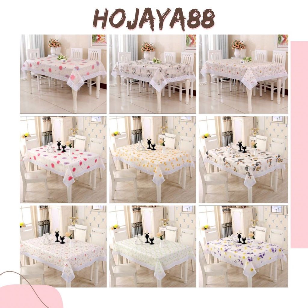 ABOLAILSHOP  taplak meja makan renda anti air PVC WATERPROOF