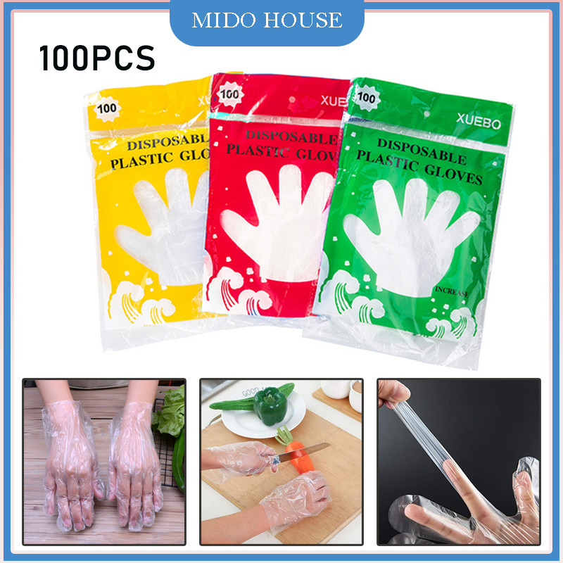 Sarung Tangan Plastik Sekali Pakai Isi 100 PCS/Sarung Tangan Plastik Bening Steril Sekali Pakai/Saru