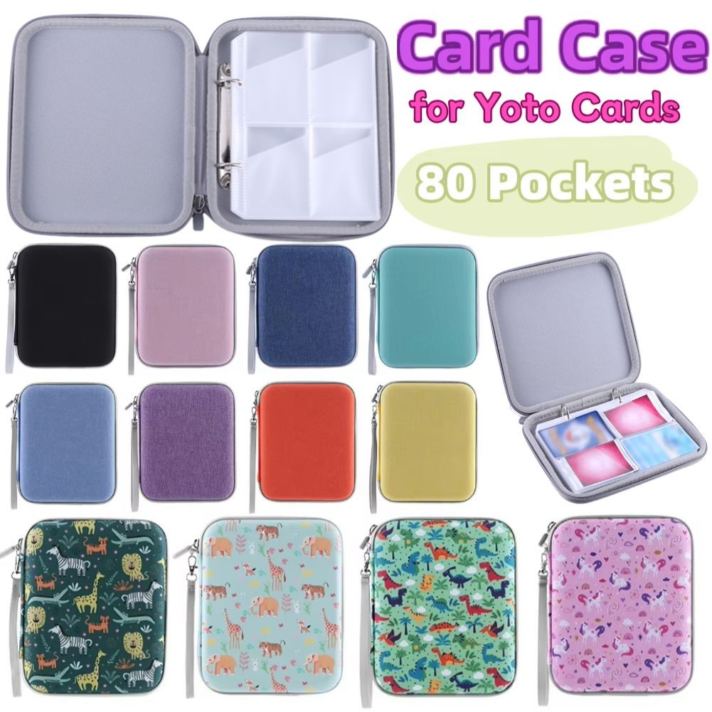 

80 Pockets Card Binder Holder for Yoto Cards Mini Audiobook Cards Holder with Zipper Soft Mini Audiobook Cards Storage Case Box