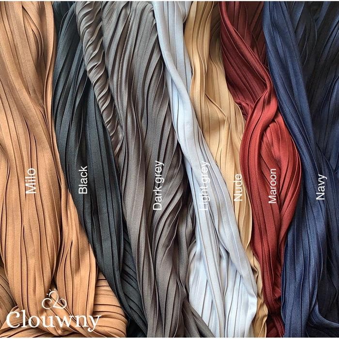 Clouwny - Rain Pleats Kulot - celana kulot wanta - fashion wanita - Maroon