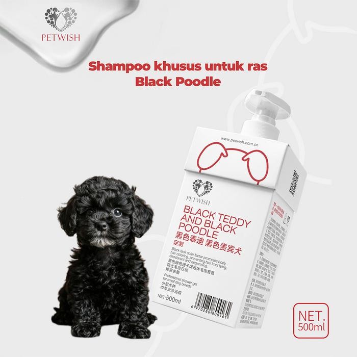 Petwish Shampo Anjing 500 ML - Black Teddy and Black Poodle - Dog Shampoo