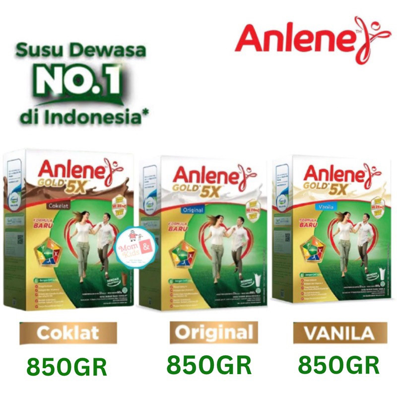 

Anlene Gold 5X Vanila Original Coklat 850GR | Anlene Gold 5 X 850 GR