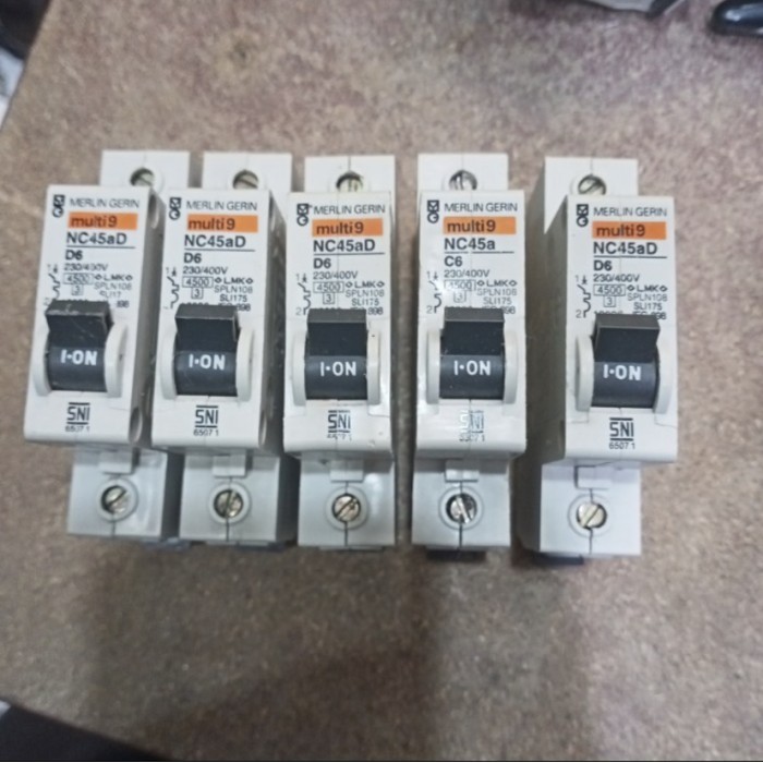 Mcb nc45a 1p 6a 10a 16a 20a merin gerin