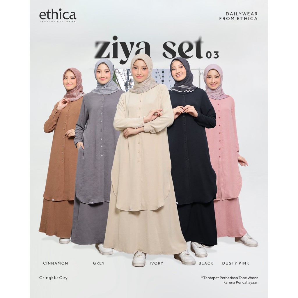 ETHICA Gamis One Set Abaya Dailywear Wanita Ziya Set 03