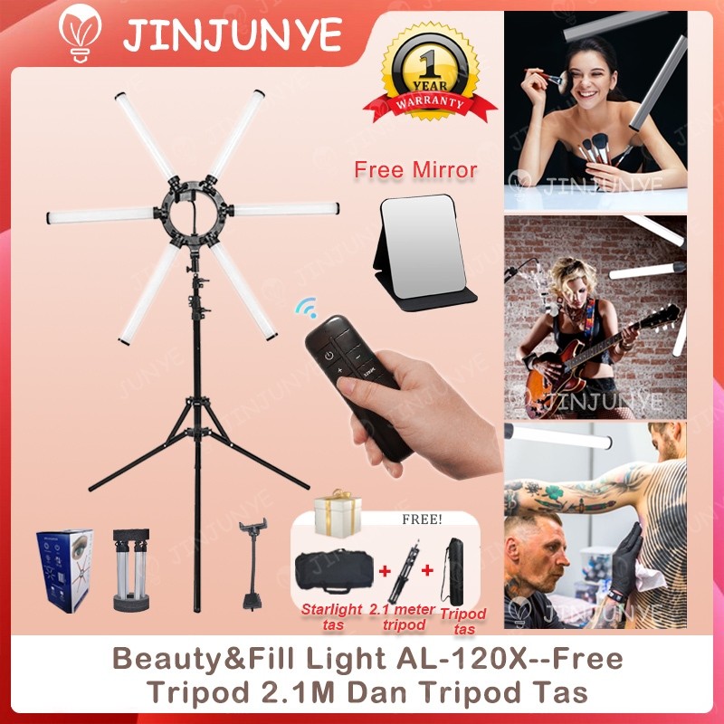 Free MirrorProfesional Lampu Starlight Makeup Portable Ring Light Tripod (+Tripod tas) REMOTE CONTRO