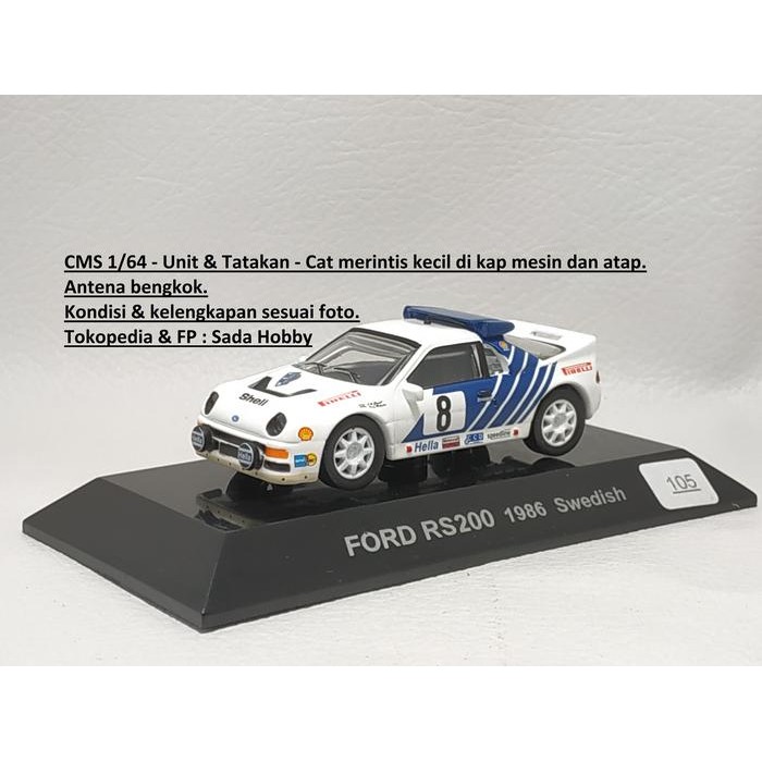 CMS Diecast Skala 1/64 Ford RS200 1986 Swedish Rally No Box