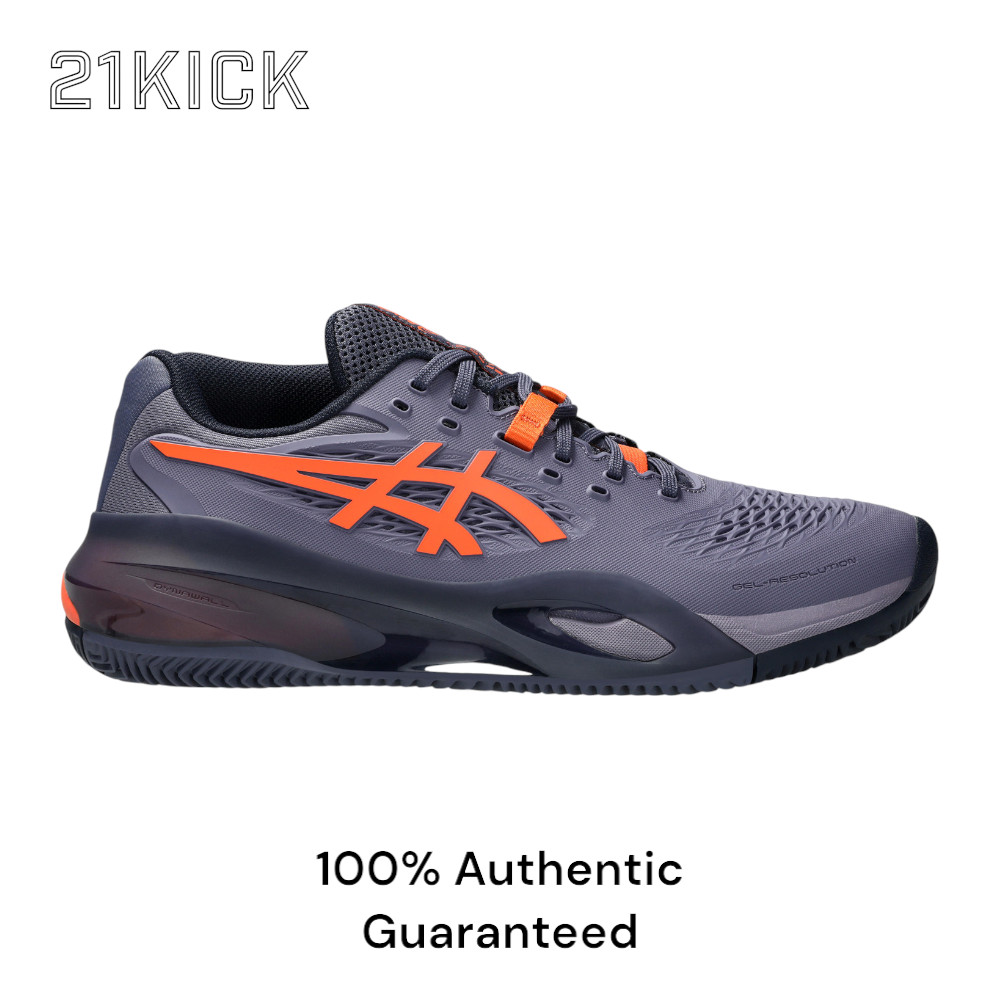 Asics Gel Resolution X Clay Greyish Purple Nova Orange 100% Original | Sepatu Padel Shoes Tennis