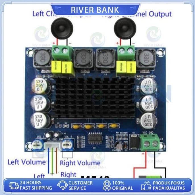 M 543 KIT AMPLI CLASS D TPA3116D2 2 X 120 WATT XH M543/TPA3116D2 120w + 120w XH-M543 HCW-M311 HW-408