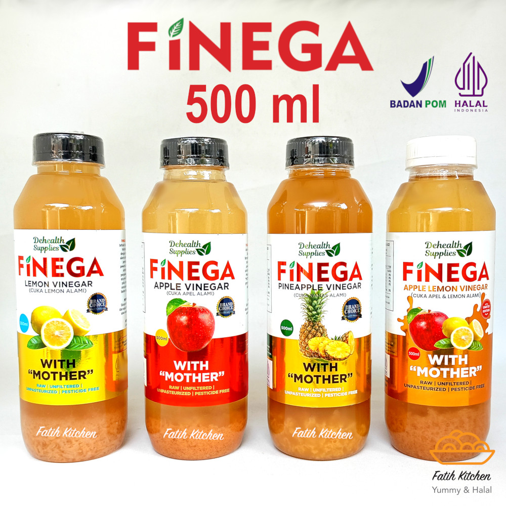 

Finega Vinega Cuka Apel / Nanas / Lemon Dehealth Supplies 500 ml (Botol Plastik) Halal