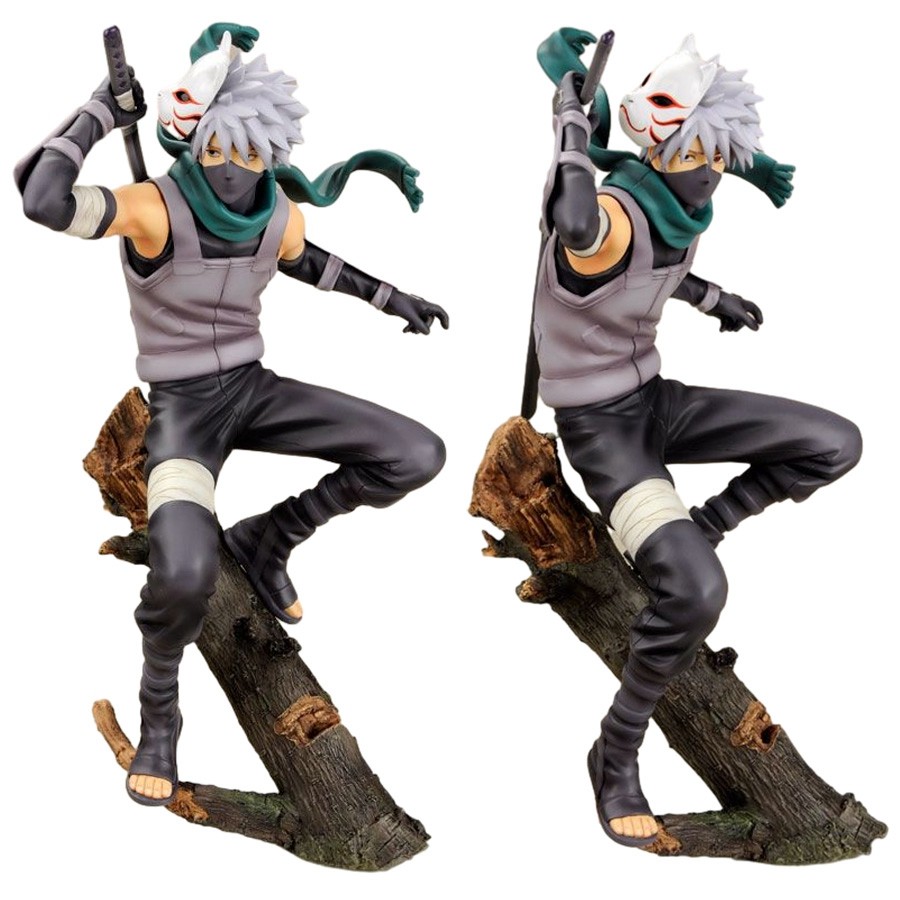 19cm Hot Cartoon Naruto Anime Figure Hatake Kakashi Action Figure Dark Ninja Kakashi Figurine PVC Co