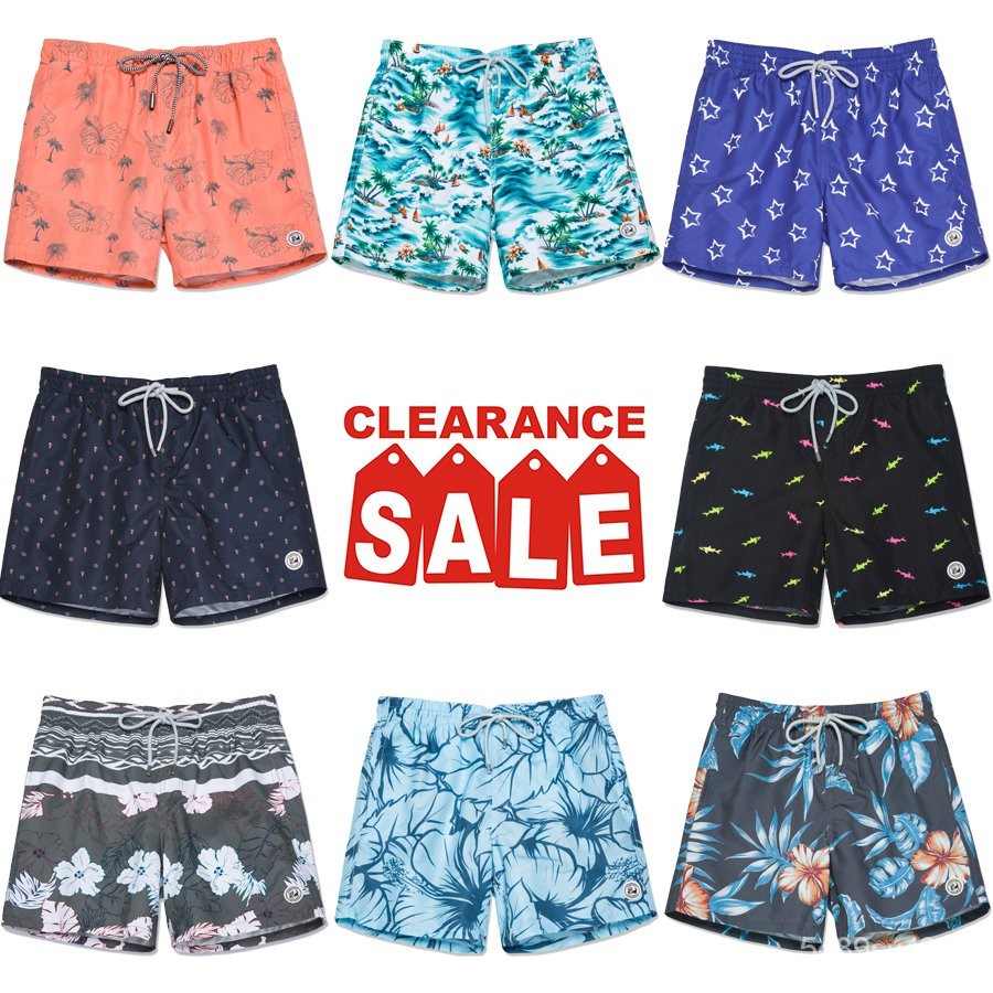 SURFCUZ Mens Swim Shorts Beach Board Shorts Swimsuit Quick Dry Volley Shorts with Pocket Summer Swim