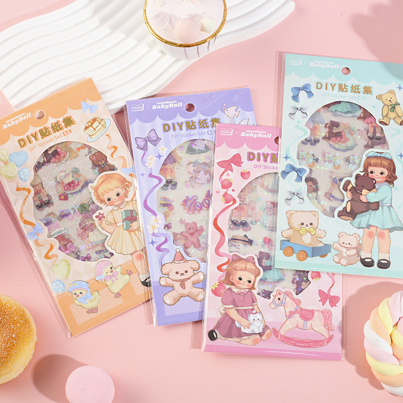

New Cartoon Cute Girl Dress Up Stickers Toys Creative Ins Kawaii Girl Princess DIY Dress Up Stickers Children's Birthday Gift