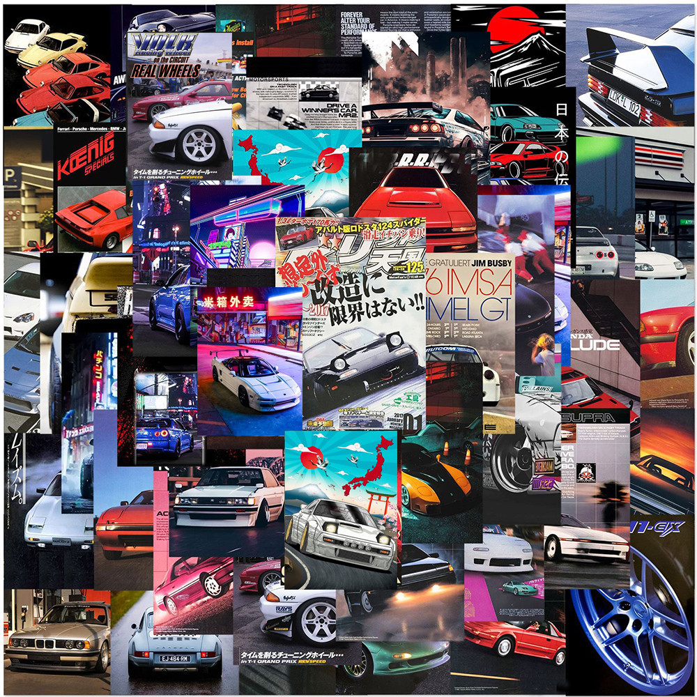 

10/30/50pcs JDM Retrofit Racing Car Graffiti Stickers for Laptop Skateboard Luggage Guitar Bike Waterproof Sticker Decal Kid Toy