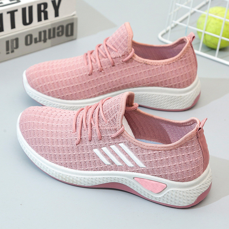 OK Fuchsia Sepatu Sneakers Wanita Rajut Karet 36-40 dW